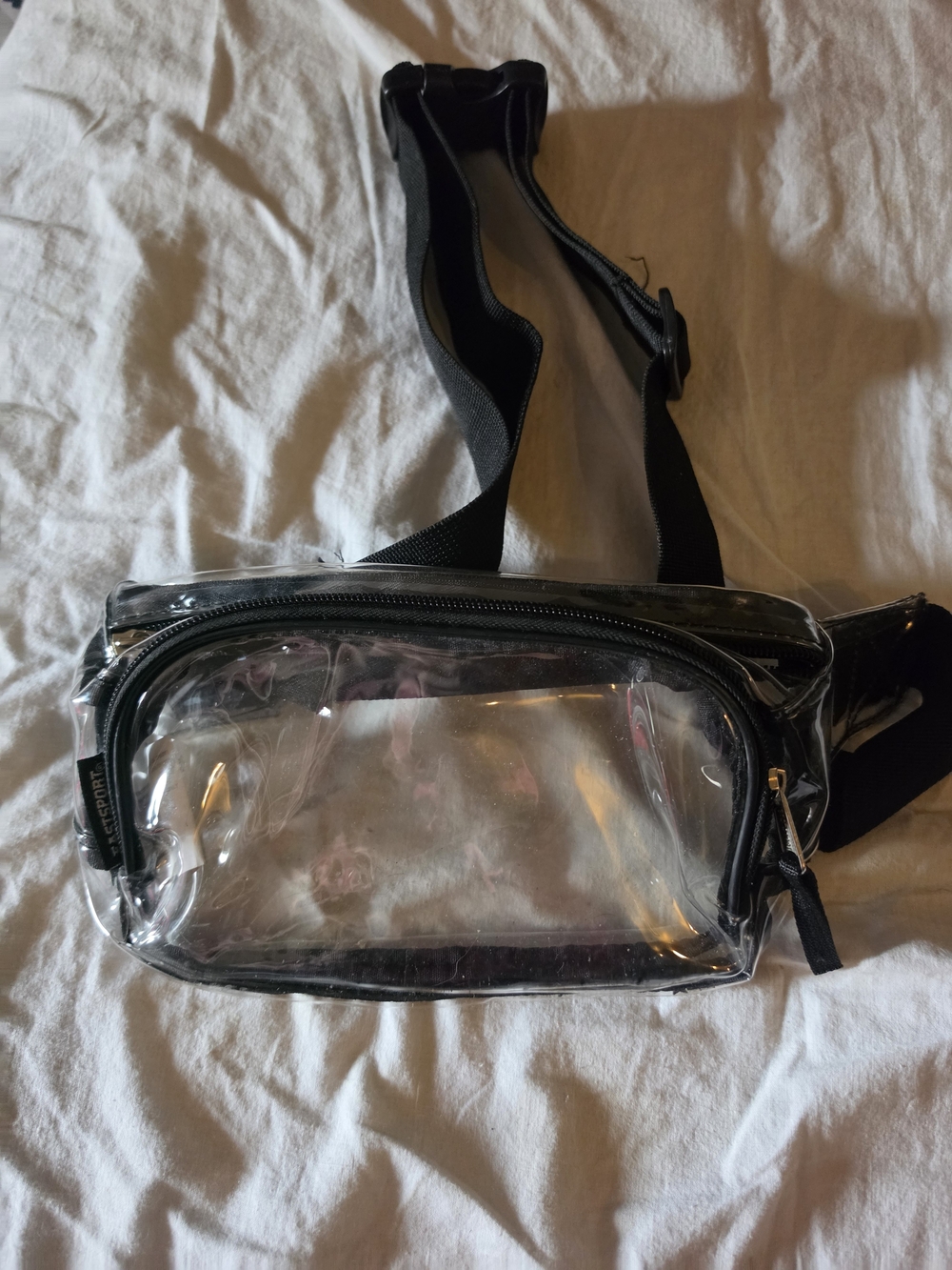 Clear Black PVC Crossbody Waist Bag -eastsport